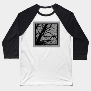 Silver Grey Tree Baseball T-Shirt